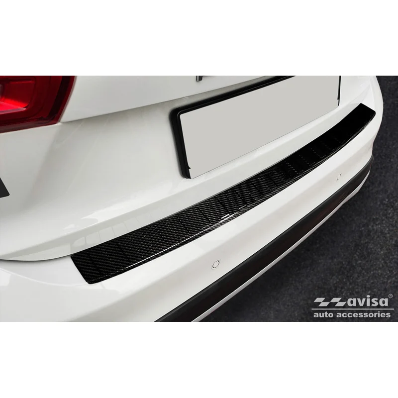 Avisa, Bakre stötfångarskydd, 3D äkta kolfiber, passar Ford Focus Hatchback 5-dörrars (inkl. ST-Line) 2018-2021 & Facelift 2021- 'Ribs'
