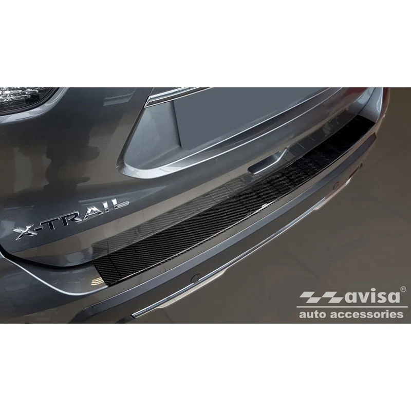 Avisa, Bakre stötfångarskydd, 3D Real Carbon, Passar Nissan X-Trail III (T32) Facelift 2017-2021 'Ribs'
