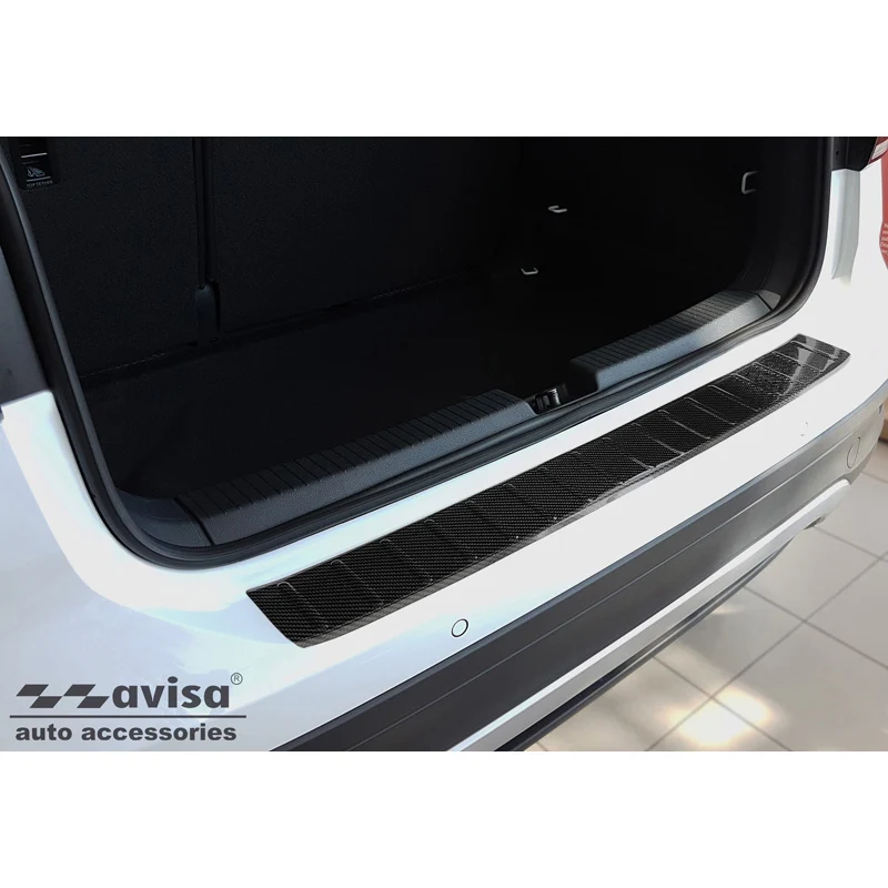 Avisa, Bakre stötfångarskydd, 3D äkta kolfiber, passar Volkswagen T-Cross 2019-2024 & FL 2024- 'Ribs'