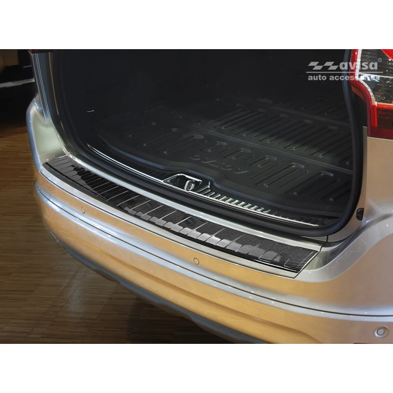 Avisa, Bakre stötfångarskydd, 3D äkta kolfiber, passar Volvo XC60 Facelift 2013-2016