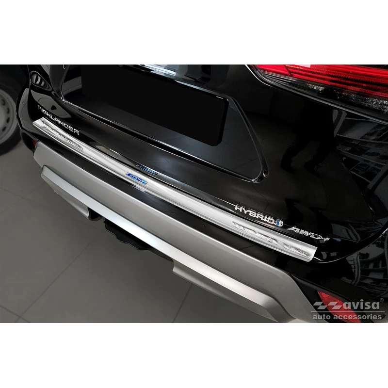 Avisa, Bakre stötfångarskydd, Rostfritt stål, passar Toyota Highlander (XU70) 2020- 'Hybrid'