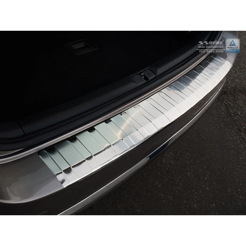 Avisa, Bakre stötfångarskydd, Rostfritt stål, passar Volkswagen Passat B7 Variant 2010-2014 'Revben'