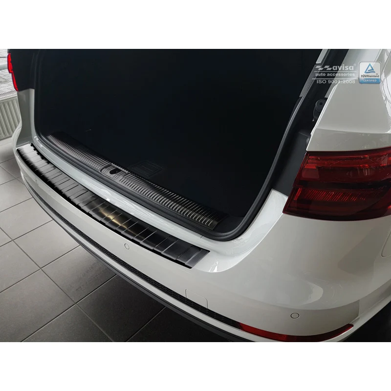Avisa, Bakre stötfångarskydd, Svart, Rostfritt stål, passar Audi A4 B9 Avant 2015-2019 & Facelift 2019- 'Ribs' (inkl. S-Line & S4 Avant)