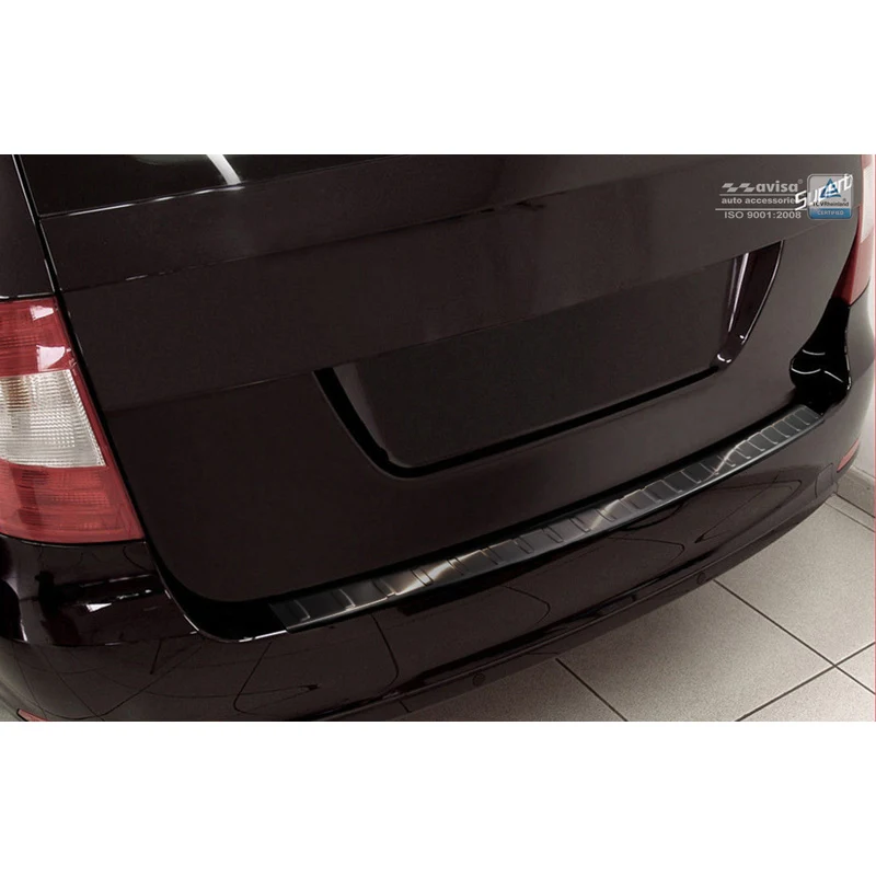 Avisa, Bakre stötfångarskydd, Svart, Rostfritt stål, passar Skoda Superb Kombi 2009-2013 'Ribs'