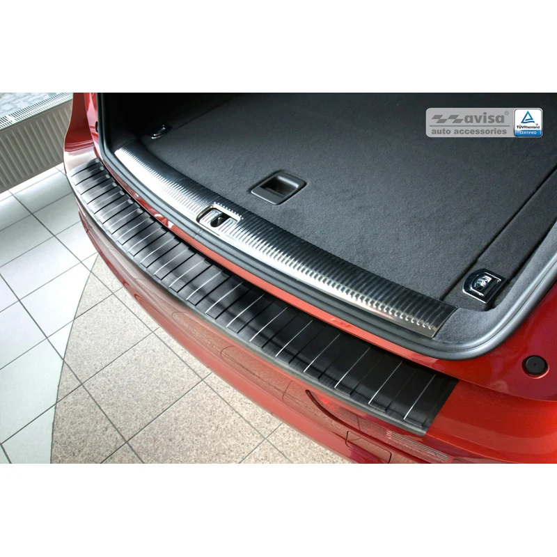Avisa, Bakre stötfångarskydd, Svart, Rostfritt Stål, Passar Audi Q5 2008-2012 & 2012- 'Revben'