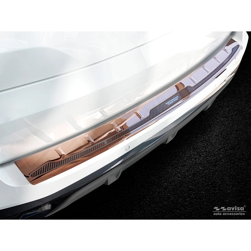 Avisa, Bakre stötfångarskydd, DeLuxe, Rostfritt stål, passar BMW X5 G05 M-paket 2018- 'Performance' exkl. M-Competition Borstad Koppar/Koppar Kol