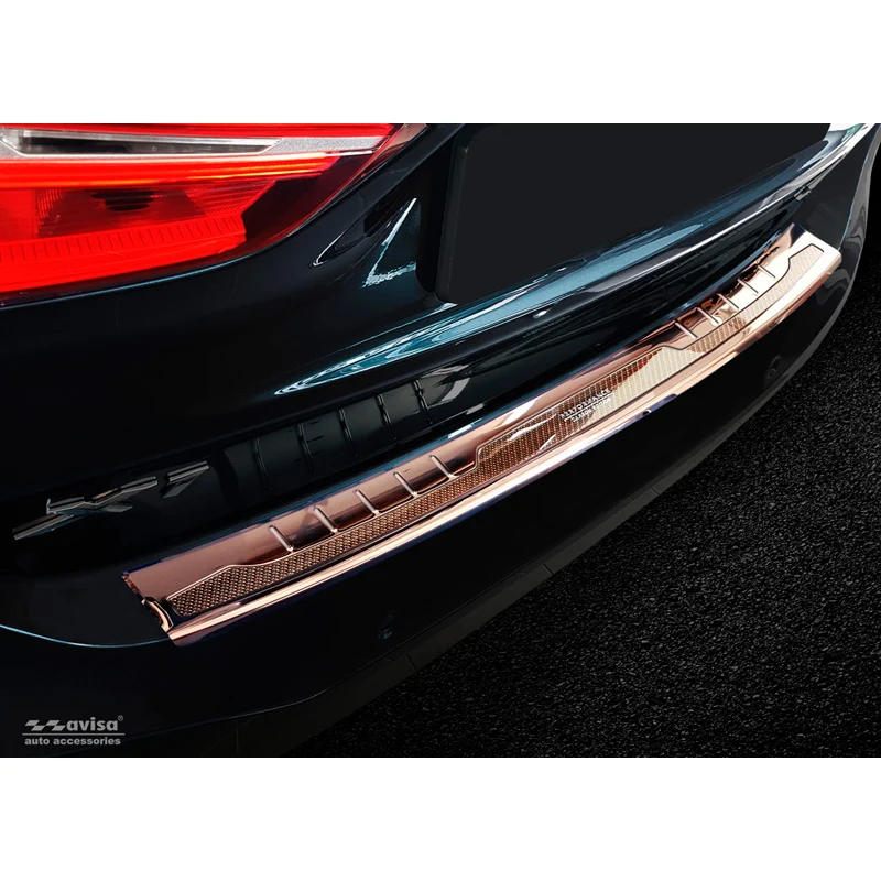 Avisa, Bakre stötfångarskydd, DeLuxe, Rostfritt Stål, Passar BMW X1 F48 2015-2022 'Performance' Kopparspegel/Kopparkol