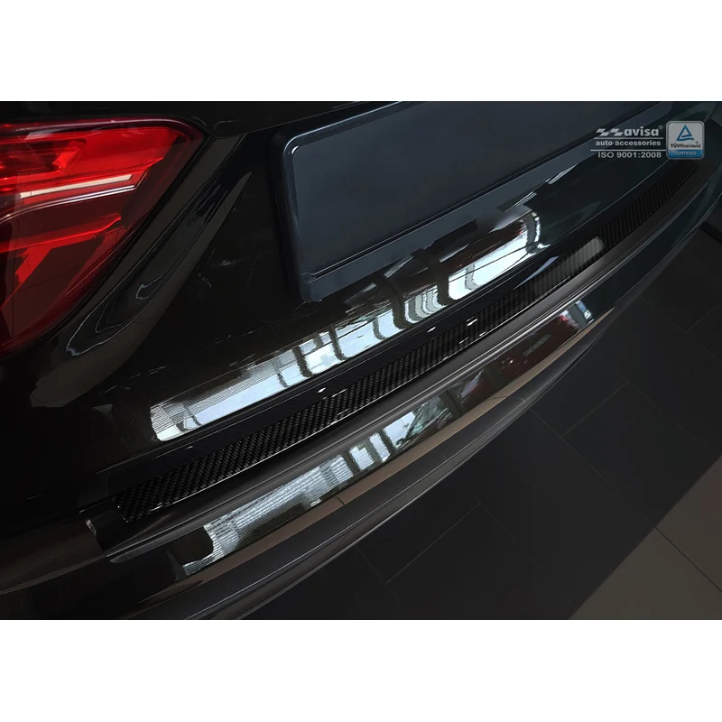 Avisa, Bakre stötfångarskydd, DeLuxe, Rostfritt stål, passar BMW X6 F16 2014-2019 Black/Black Carbon exkl. M-paket