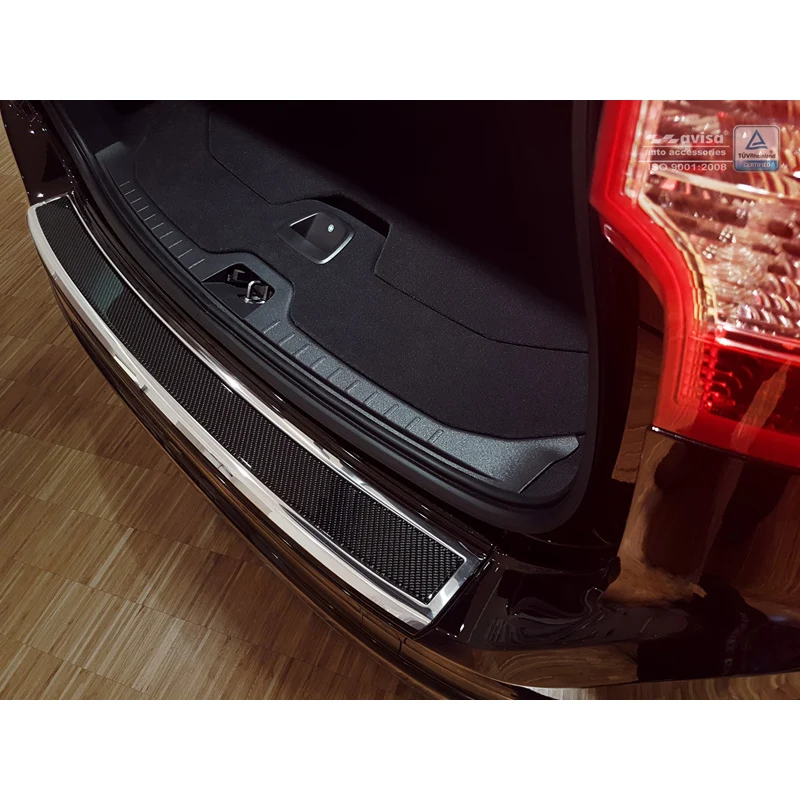 Avisa, Bakre stötfångarskydd, DeLuxe, Rostfritt stål, passar Volvo XC60 2013-2016 Chrome/Black Carbon