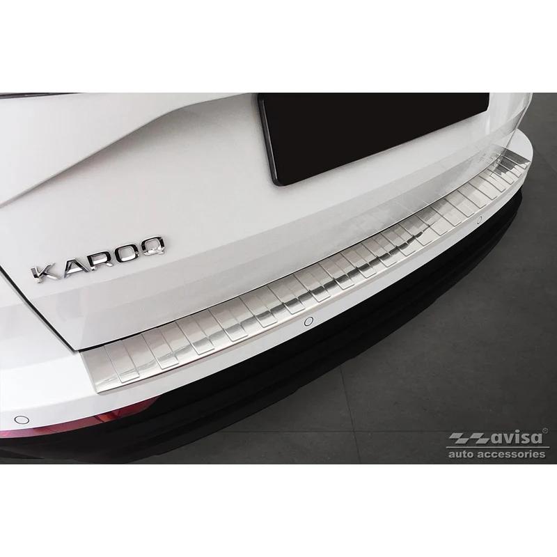 Avisa, Bakre stötfångarskydd, Rostfritt stål, passar Skoda Karoq Facelift 2022- + Sportline Facelift 2022- 'Ribs'