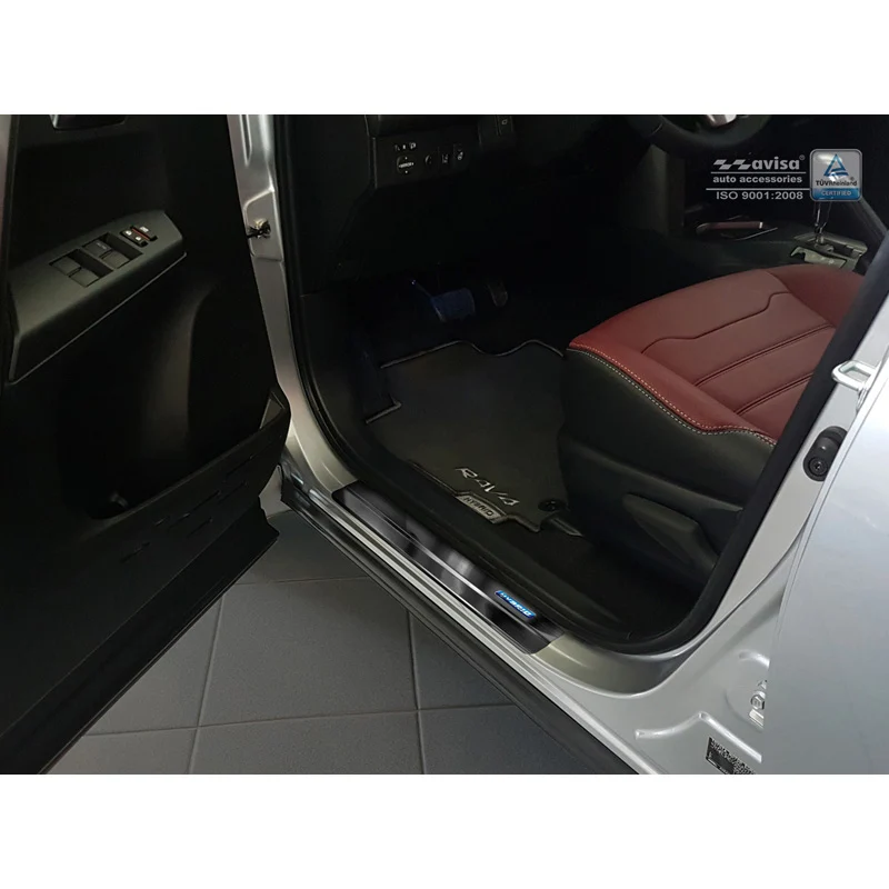 Avisa, Tröskelskydd, Svart, Rostfritt stål, passar Toyota C-HR 2016-2019 & FL 2019-2023 & RAV4 IV FL 2016-2018 & Lexus NX 2014-2021 - 'Hybrid' - 4 delar