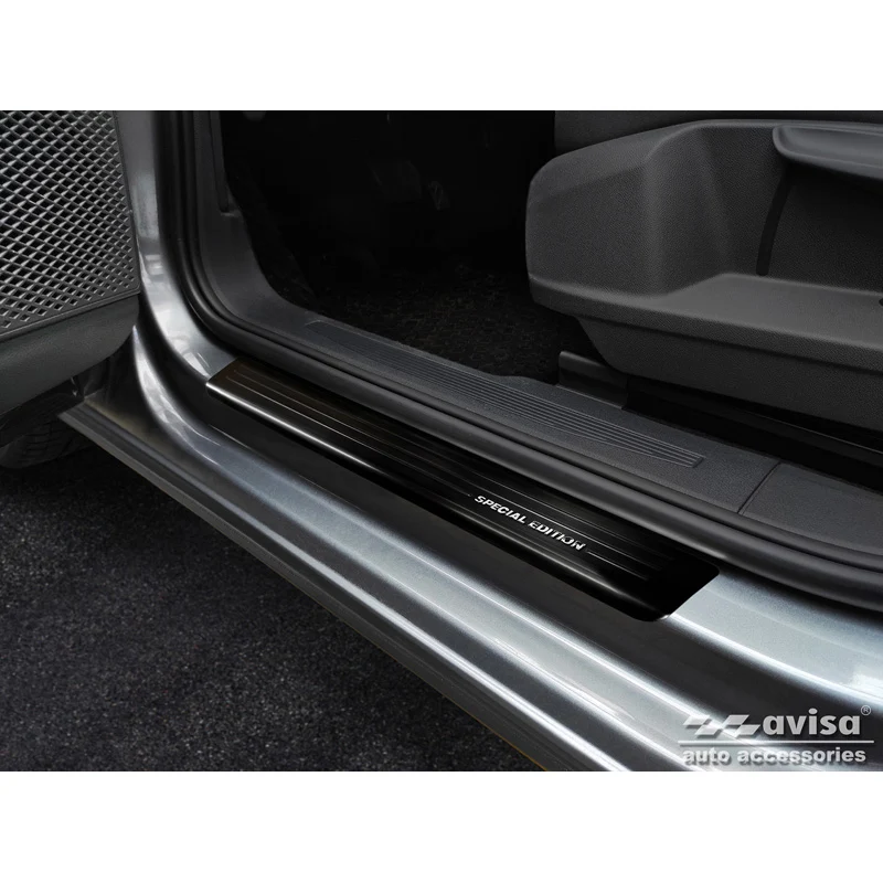 Avisa, Tröskelskydd, Svart, Rostfritt stål, passar Volkswagen Caddy V 2020- - 'Special Edition' - 2 delar