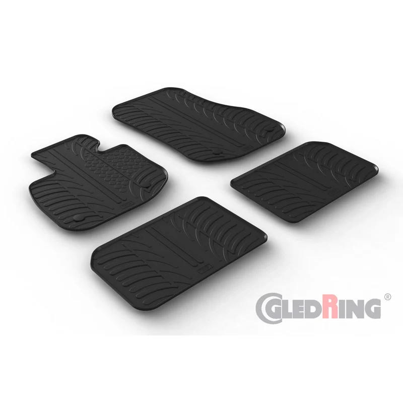 Gledring, Gummimattor, passar BMW iX1 (U11) 2022- (T-profil 4 delar)